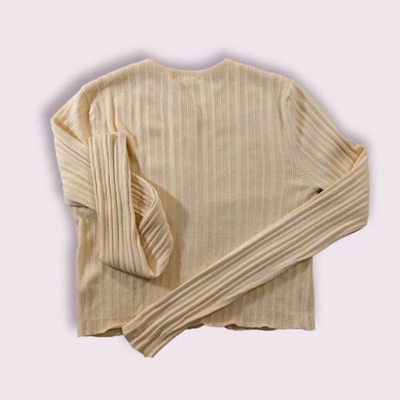 (3/$15)  Garage Courtney Ribbed Cardigan Yellow - Picture 4 of 8